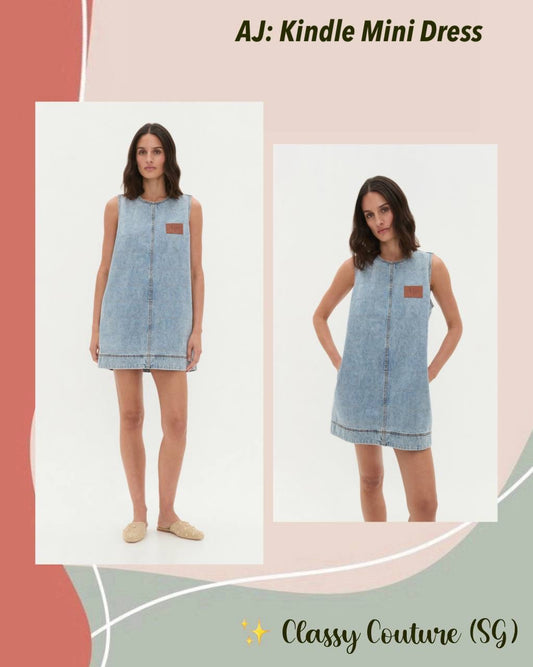 AJ Kindle Denim Sleeveless Shift Mini Dress