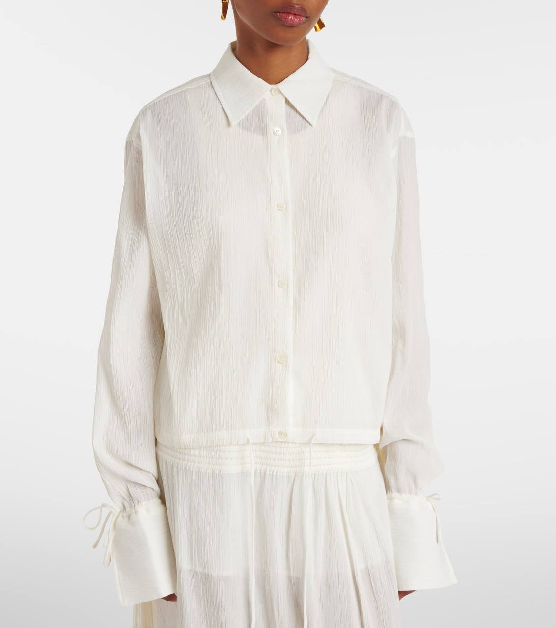 TOT Cotton Drawstring Shirt | Maxi Skirt