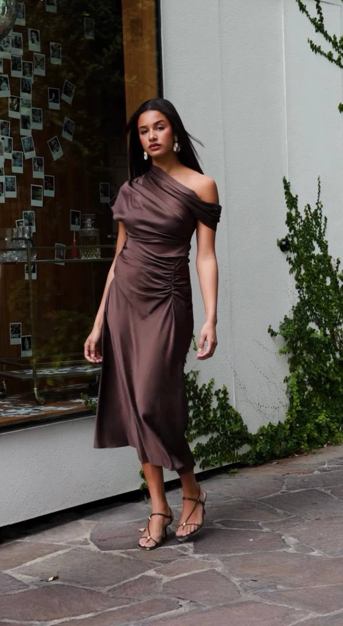 SK Joanna Satin Midi Dress