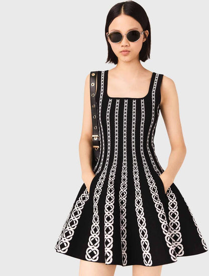 MJ Short Jacquard Knit Mini Dress