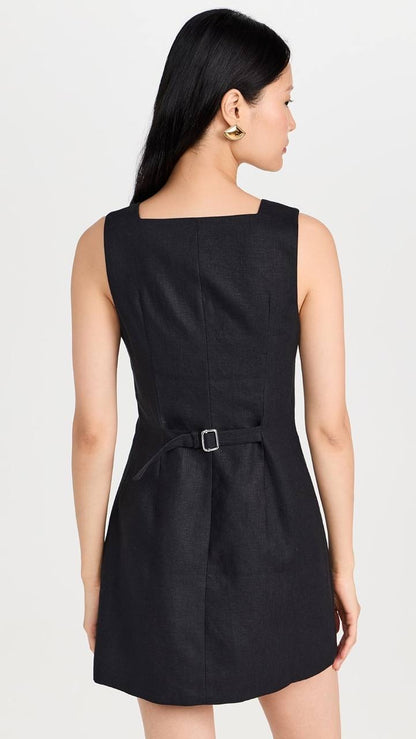 PSE Rio Button Linen Shift Mini Dress