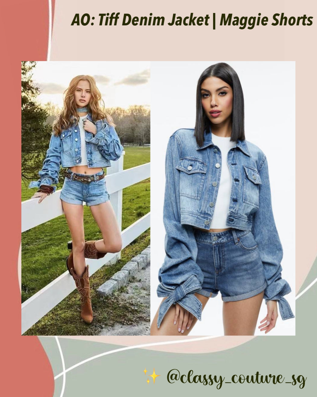 AO Tiff Denim Jacket | Maggie Mid Rise Vintage Shorts | Set