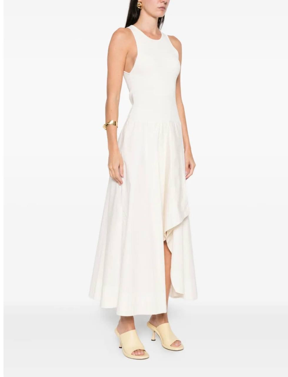 SA Knit Bodice Asymm Viscose-blend Midi Dress