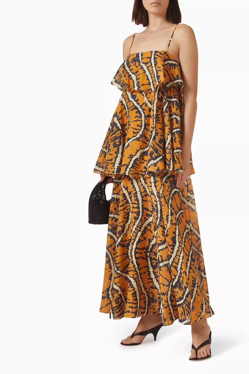 ALM Ripple Ramie Tiered Maxi Dress Sundress