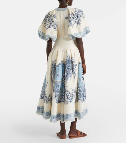 ALM Villa Romantica Linen-Viscose Corset Dress
