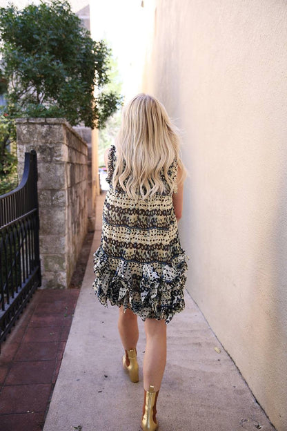 UJ Miri Ruffle Silk Crepe Mini Dress
