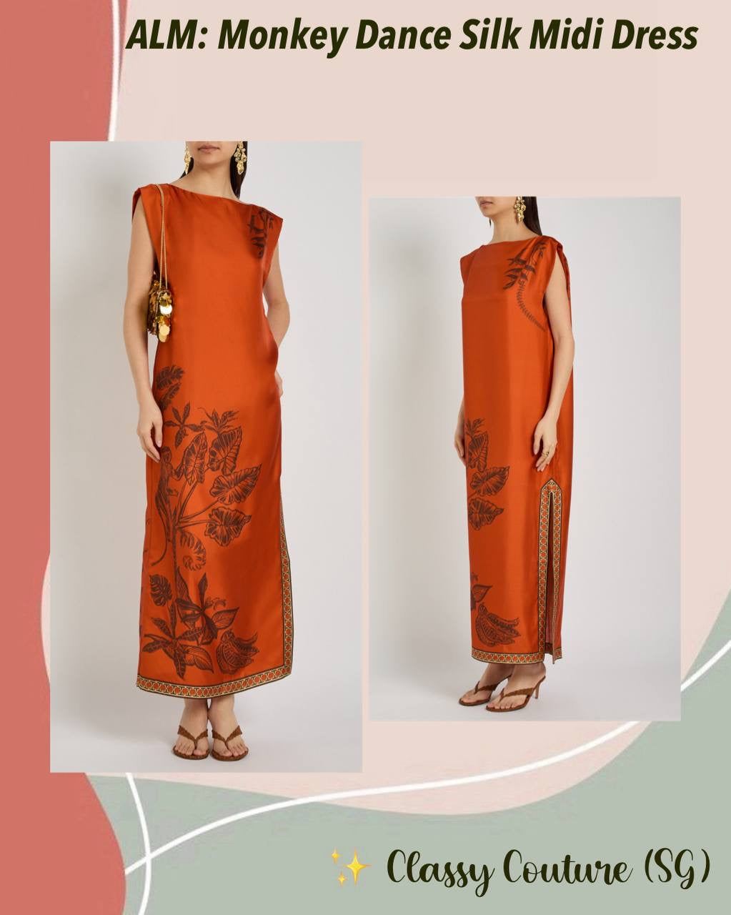 ALM Monkey Dance Silk Midi Dress