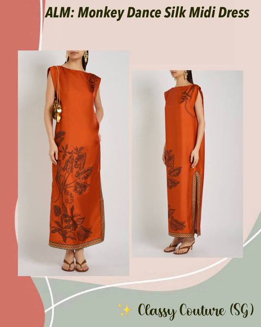 ALM Monkey Dance Silk Midi Dress