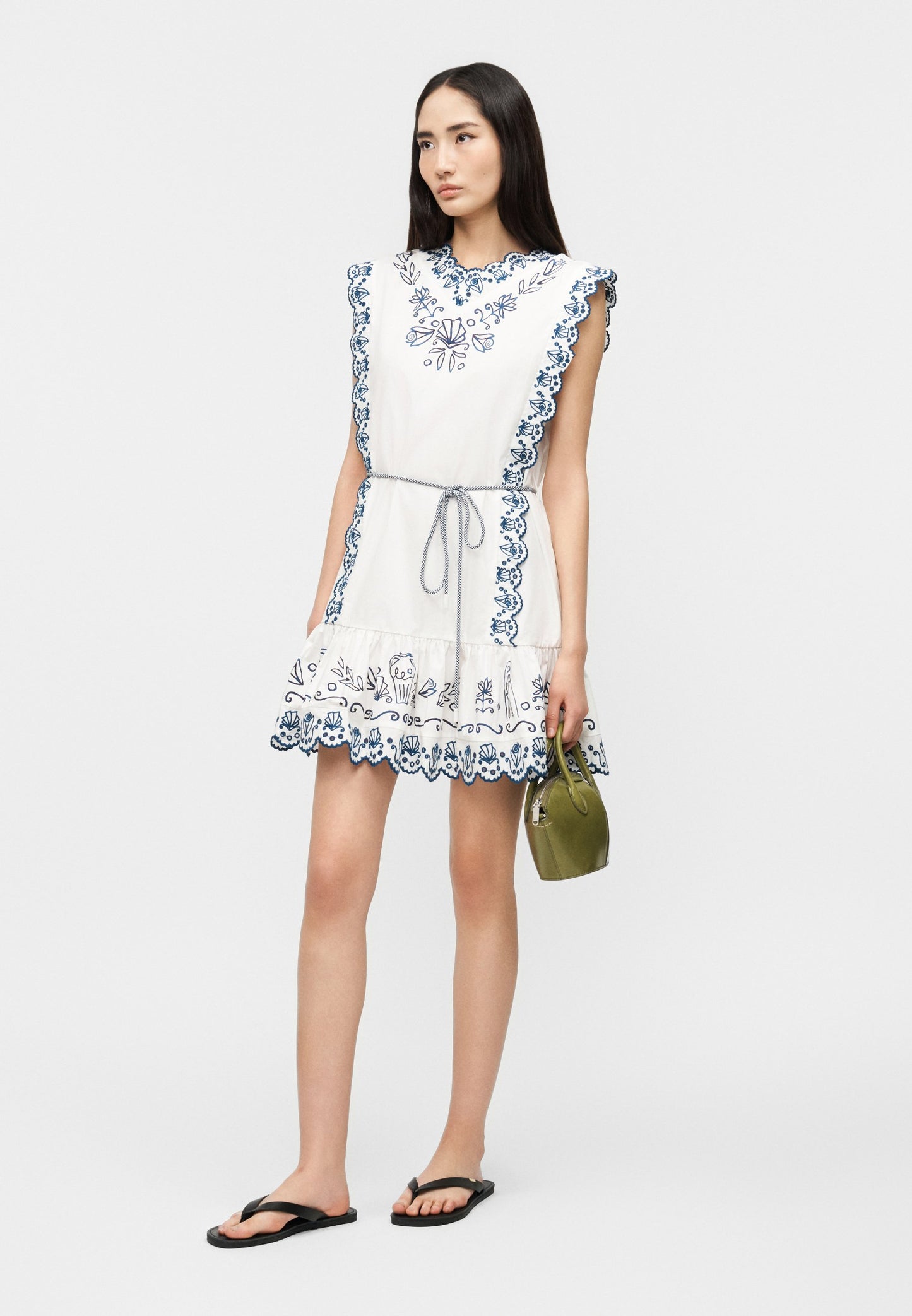 ALM Leela Embroidered Cotton Mini Dress
