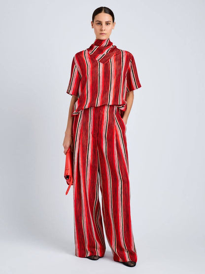 PS Amira Silk Shirt | Drawstring Pants | Striped Set