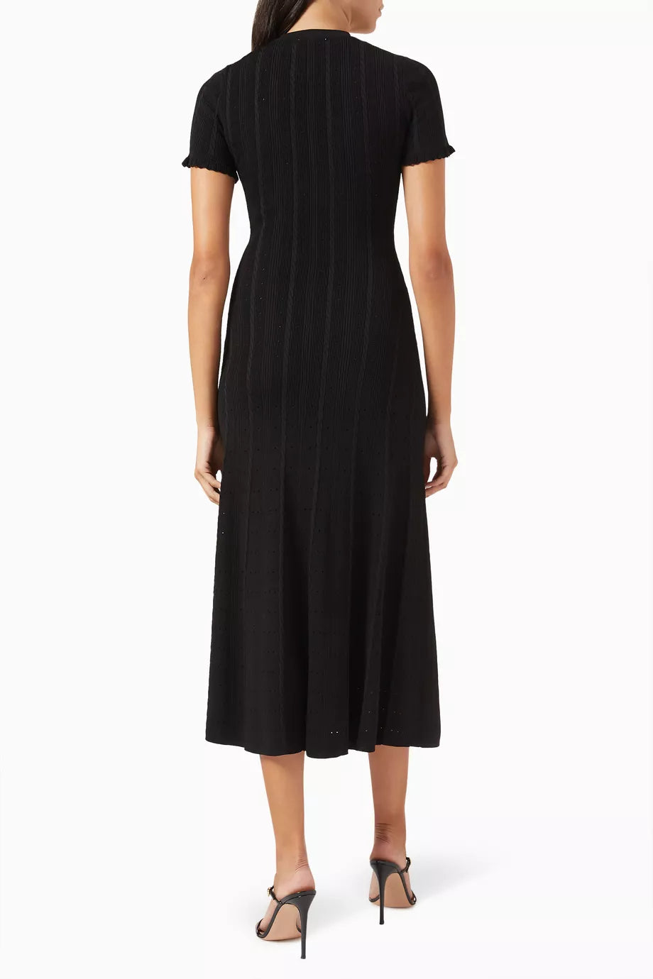 SD Short Sleeve Knit Ruffle Midi Maxi Dress
