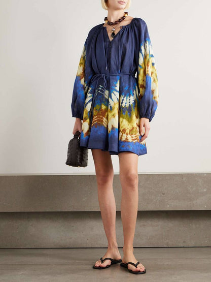 ALM Martine Ramie Tie Dye Mini Dress