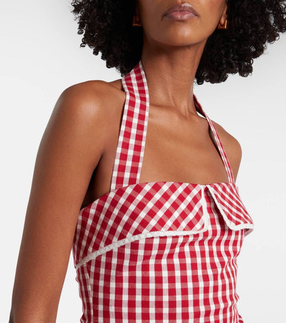 3 Colors! PSE Chiara & Ebony Cotton-blend Halter Bandeau Midi Dress