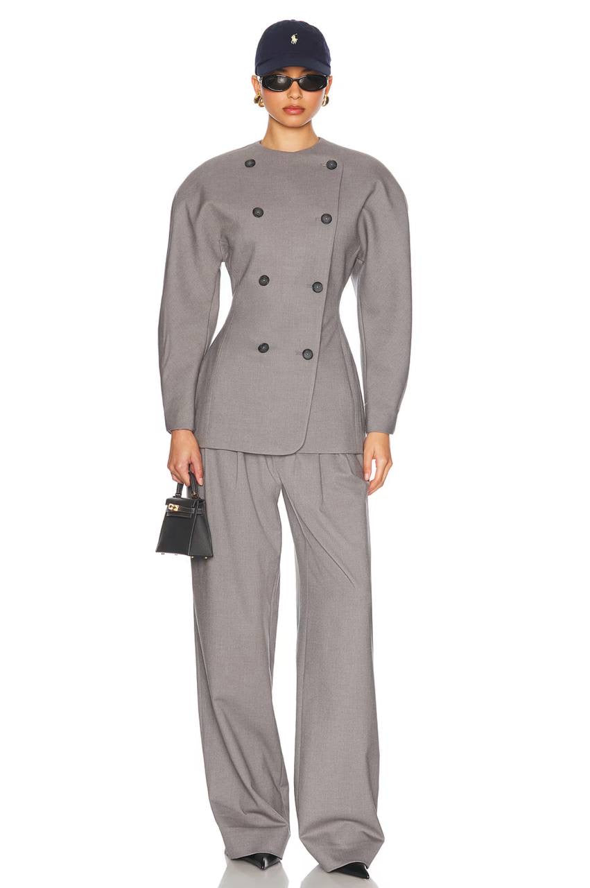 HS The Curvilinear Viscose-Wool Tailored Blazer