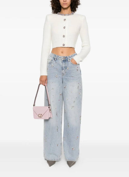 SP Embellished High Waist Jeans in Light Blue Wash