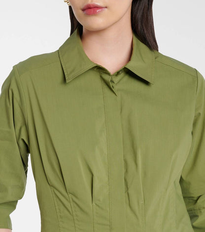 SK Jazz Pintuck Cotton-blend Midi Dress