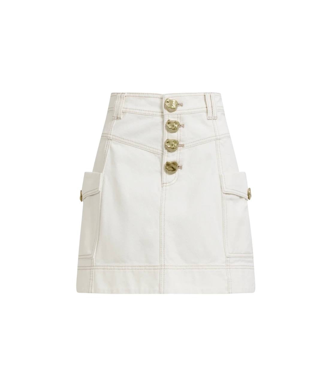 AJ Ivy Denim Button Down Mini Skirt