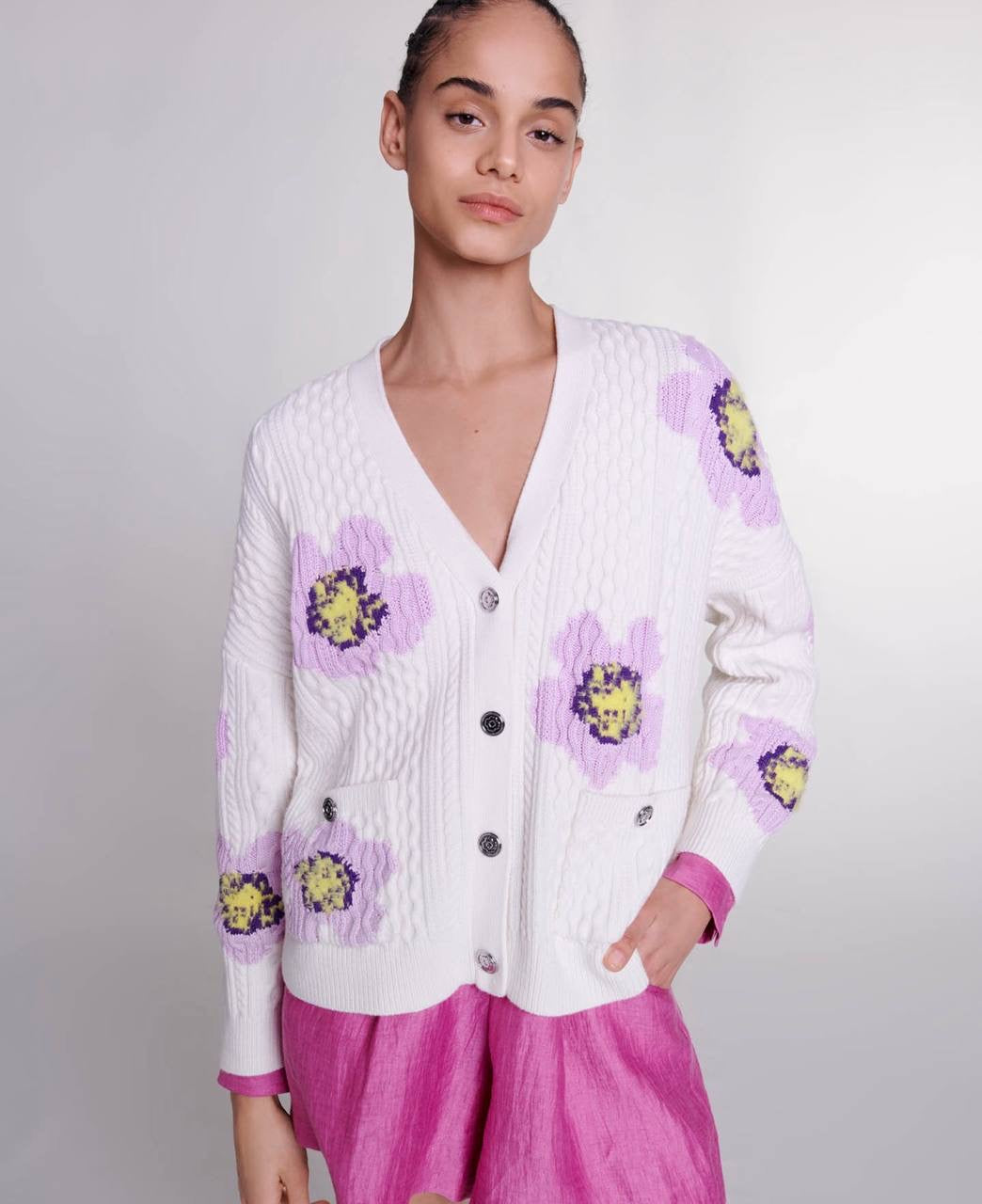 MJ Moflow Floral Knit Cardigan