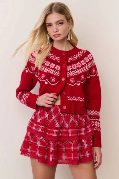 2 Colors! LSF Shantae Wool Fair Isle Cardigan