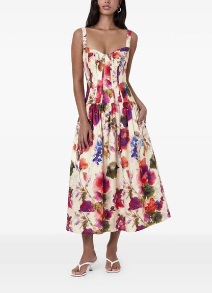 NC Makenna Drop Waist Corset Midi Dress