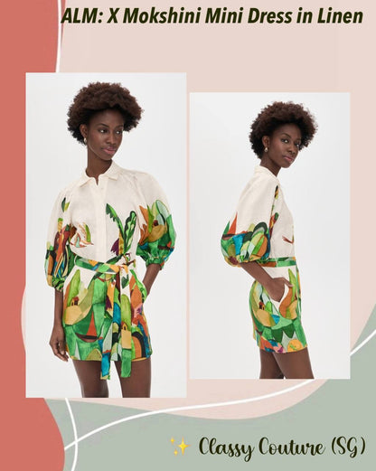 ALM Mokshini Linen Mini Dress Shirtdress