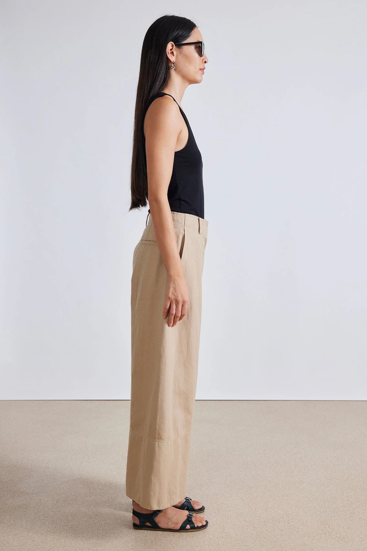 AA Malou Wide Leg Linen-Cotton Pants