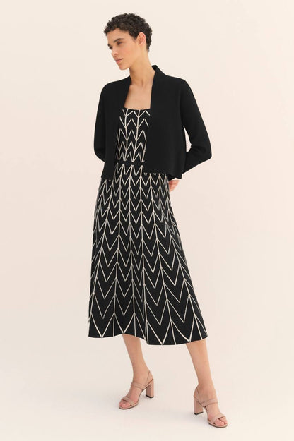 TF Ocana Herringbone Viscose-blend Knitted Midi Dress