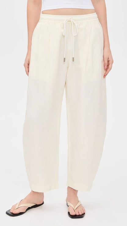 AA Everyday Pull-On Cotton-Linen Jogger Pants