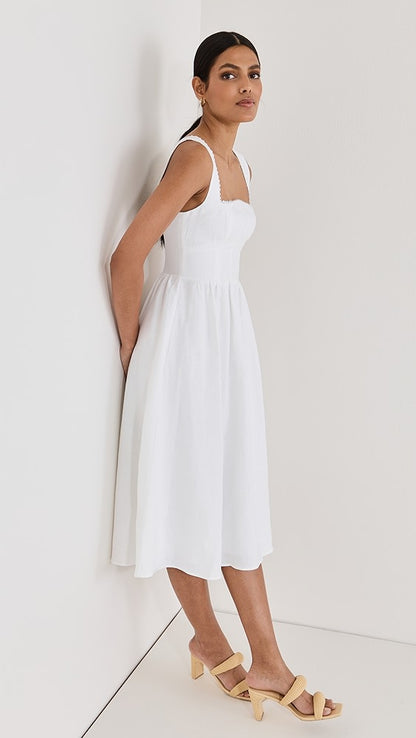 Ref Tagliatelle Linen Midi Dress