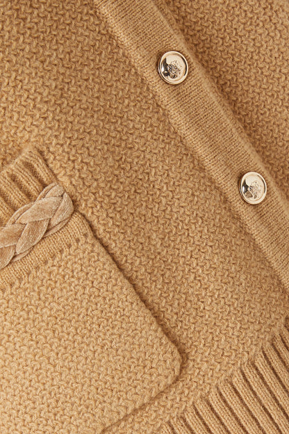 SD Martie Long Wool Cardigan in Camel