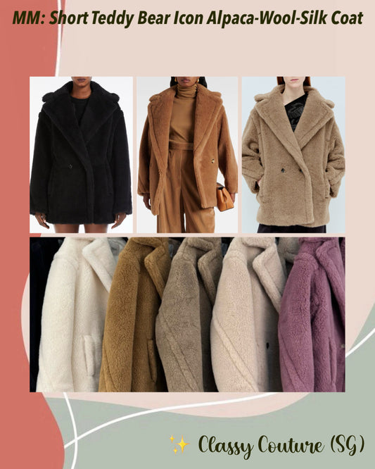 MM Short Teddy Bear Icon Alpaca-Wool-Silk Coat Jacket
