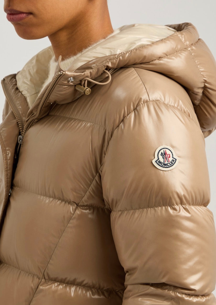 MC Bellevue Hooded Long Belted Down Jacket