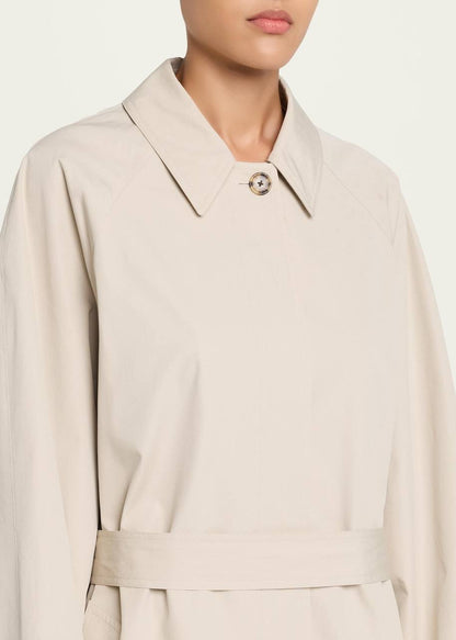 TR Amaya Washed Cotton Trench Car Coat in Beige (lining replaced)
