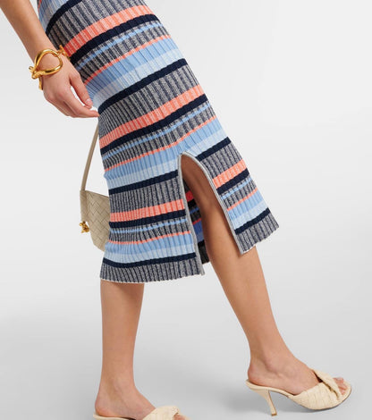 VB Fabiana Striped Knit Bodycon Midi Dress