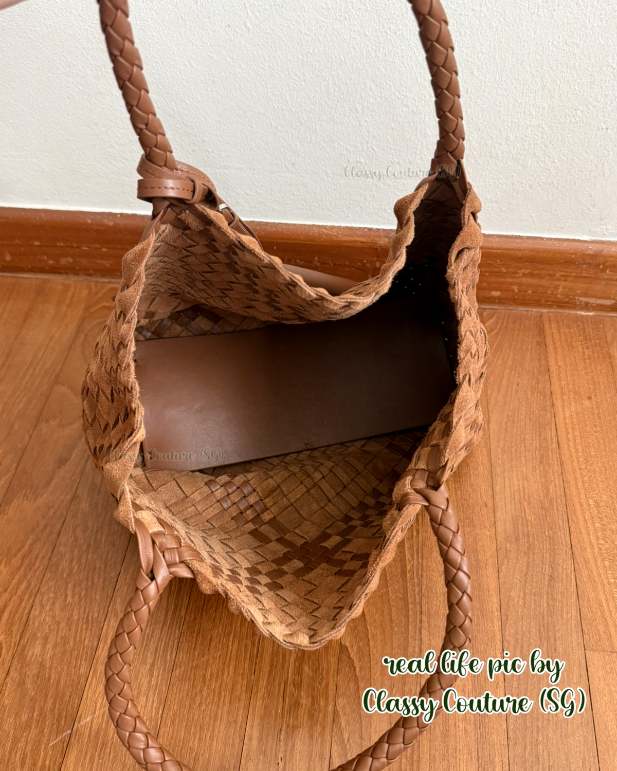 TR Ruth Small Woven Lambskin Leather & Calfskin Suede Tote Bag
