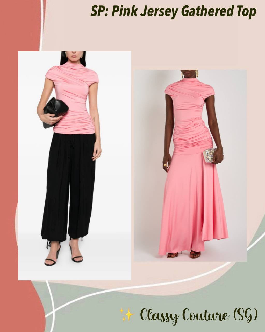 SP Pink Jersey Gathered Top