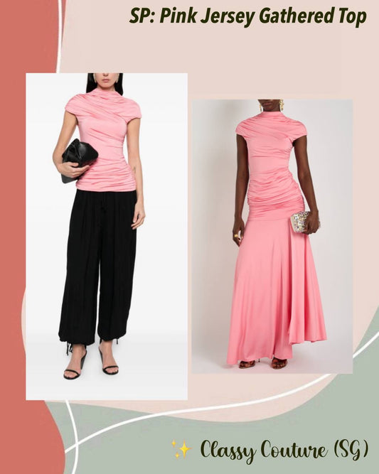 SP Pink Jersey Gathered Top