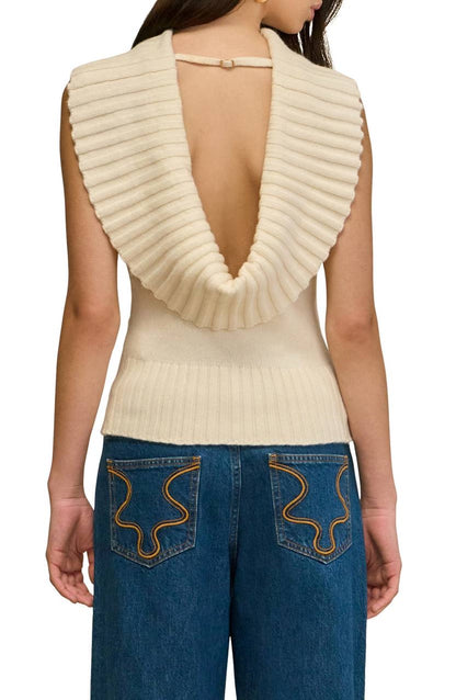 CG Chen Cowl Neck Wool-Cotton Blend Top