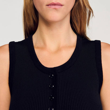 SD Black Rib Knit Cropped Cardigan | Mini Dress | Set
