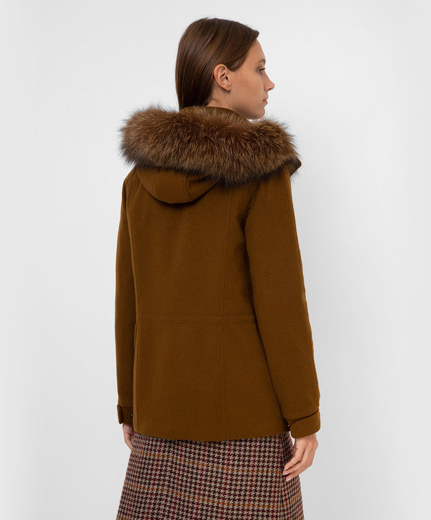 LP Icery Cashmere Short Jacket with Fox Fur Trim