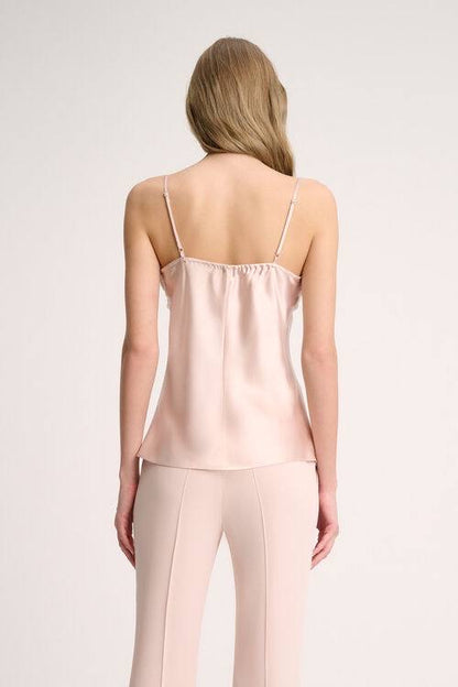 LS Luogo Silk Cami Top w Lace Appliqué