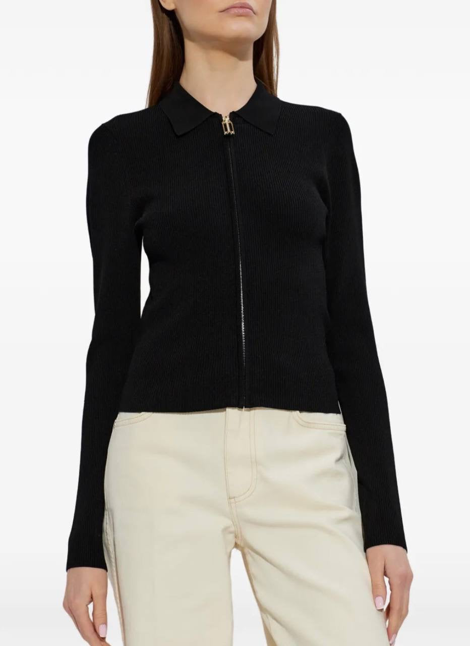 VB Mila Stretch-viscose blend Zipped Cardigan Top