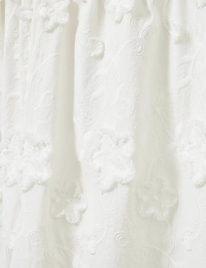 TG Fleur Cotton Embroidered Scalloped Pants