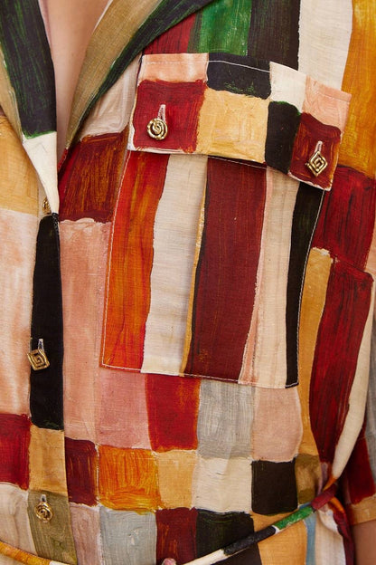 ALM Marjorelle Linen-silk Blend Shirtdress Midi Dress