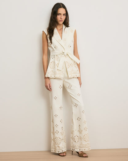 VB Townes Eyelet Vest | Komi Pants | Embroidered Stretch-cotton Twill Set