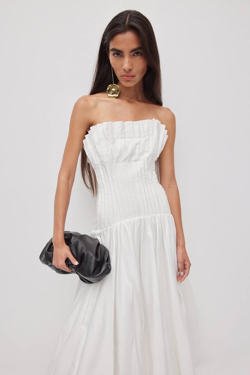 AJ Ivy Bubble Hem Cotton Gown Midi Maxi Dress