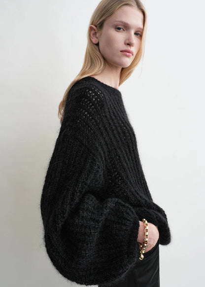Tot Puffed Knit Mohair-Wool Blend Sweater