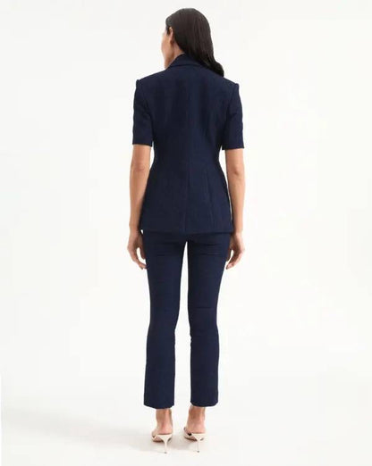 VB Bodie Jacket Top | Dell Pants | Navy Jacquard Set
