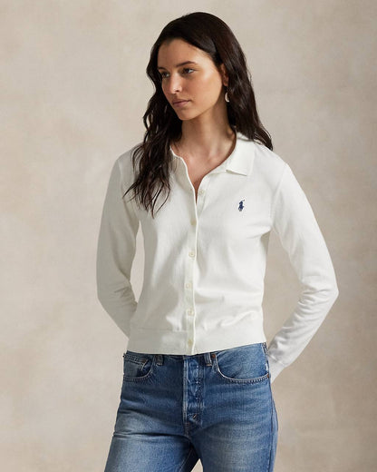 RL Polo-Collar Cotton-blend Buttoned Cardigan