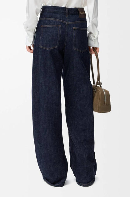 LW Draped Asymmetric Button Shirt | Belted Baggy Pant Jeans | Cotton-blend Denim Set